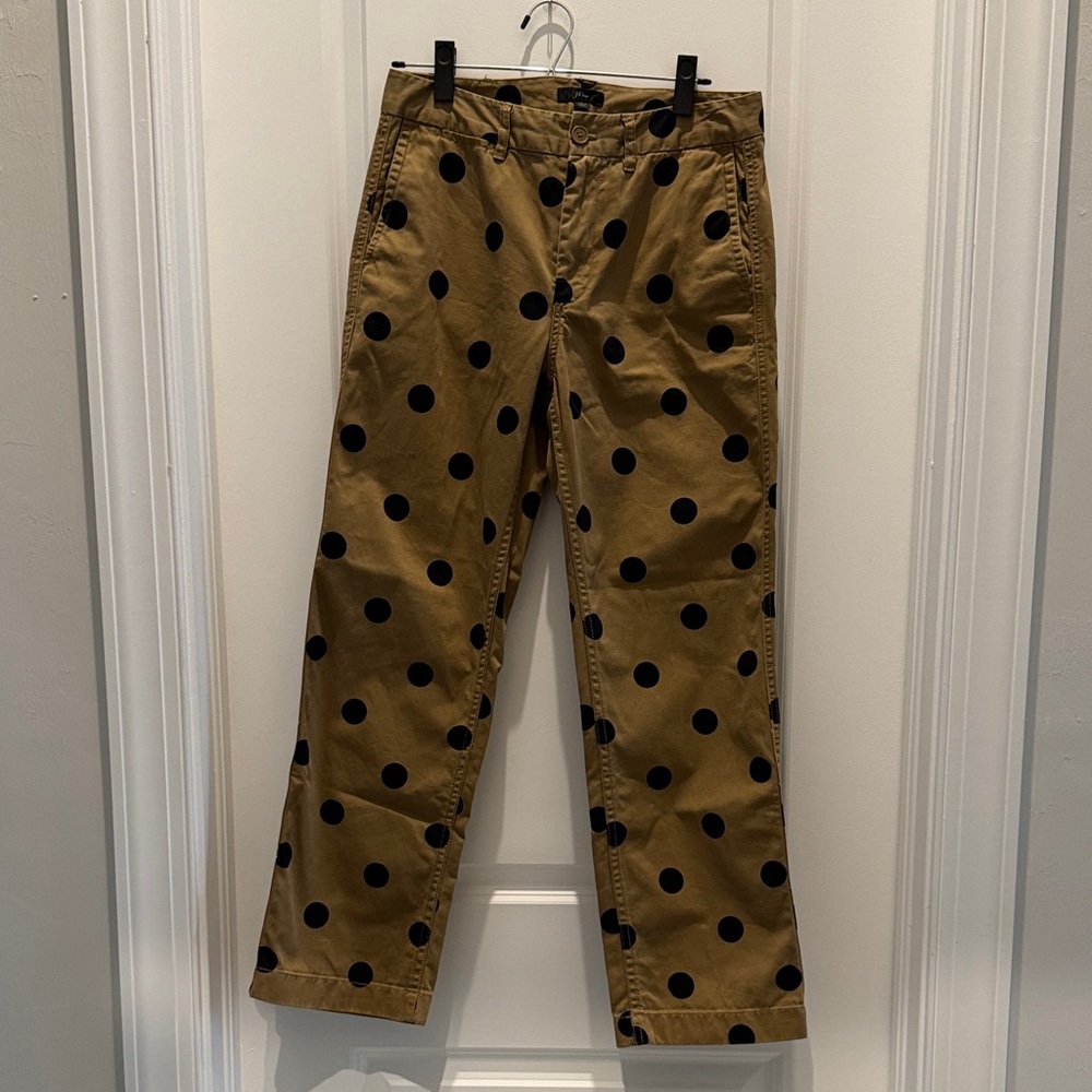 J. Crew Women's Boyfriend Jeans - Brown with Black Polka Dots